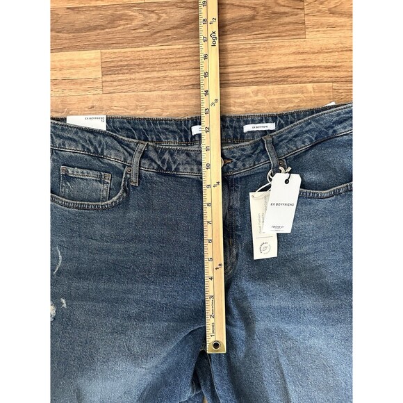 Forever21 Womens Ex Boyfriend Jeans Size 12 Distressed NWT Cropped Ankle - Picture 9 of 11